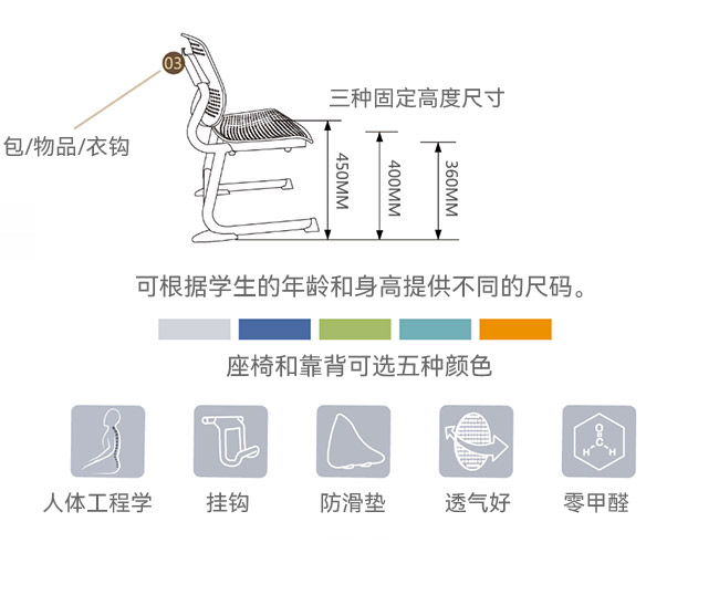 和谐1号学生椅(升降式)专利产品