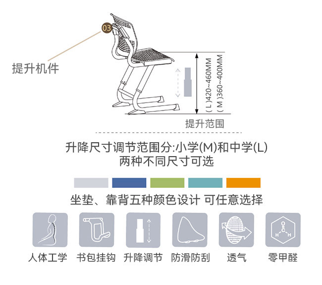 和谐1号学生椅(升降式)专利产品